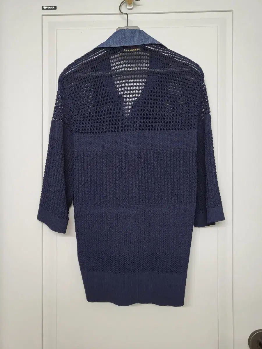 MISSHA ミシャ ネイビー ニット カーディガン デニム カラ(カラ) 7分 MISSHA ミシャ ネイビー ニット カーディガン デニム カラ(カラ) 7分