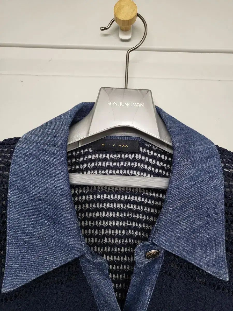 MISSHA ミシャ ネイビー ニット カーディガン デニム カラ(カラ) 7分 MISSHA ミシャ ネイビー ニット カーディガン デニム カラ(カラ) 7分