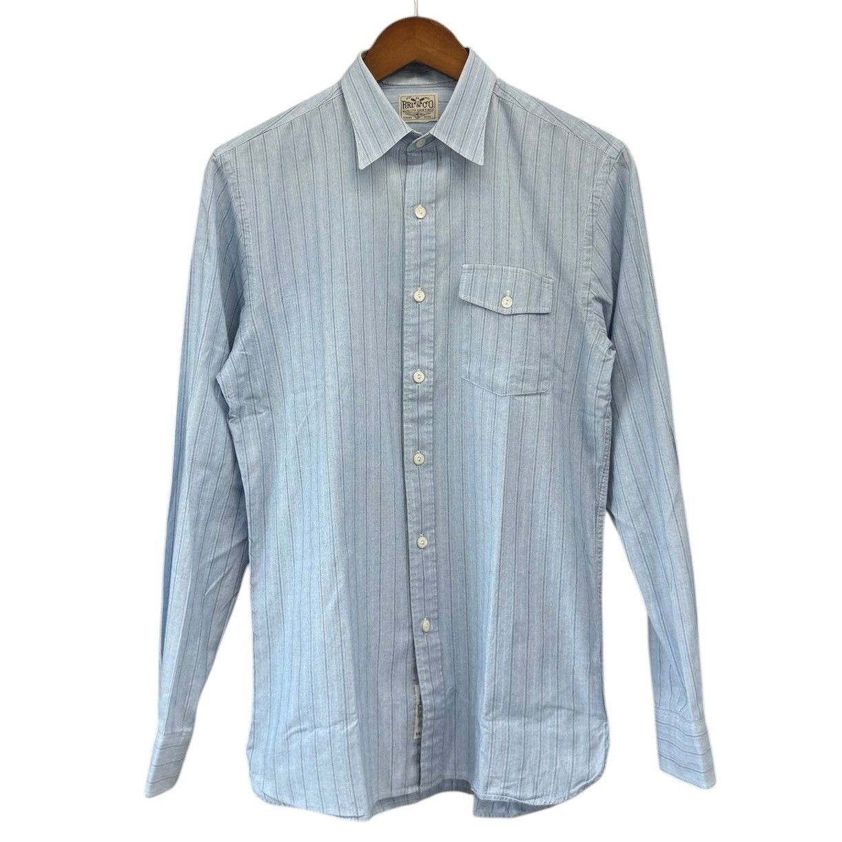 RRL ダブルアールエル ストライプドレスシャツ ブルー 15392
