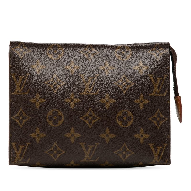 ルイ ヴィトン モノグラム ポシェット トワレット19 ポーチ M47544 ブラウン PVC レザー レディース LOUIS VUITTON【1-0266085】