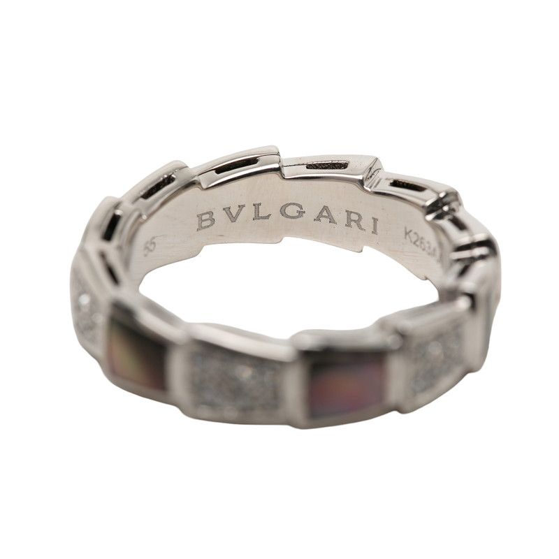 ブルガリ セルペンティ ヴァイパー リング 指輪 シルバー K18WG ホワイトゴールド レディース BVLGARI【1-0266167】