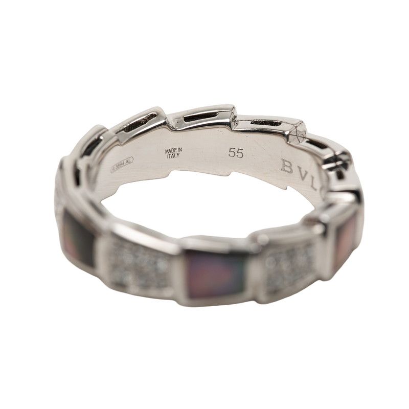 ブルガリ セルペンティ ヴァイパー リング 指輪 シルバー K18WG ホワイトゴールド レディース BVLGARI【1-0266167】
