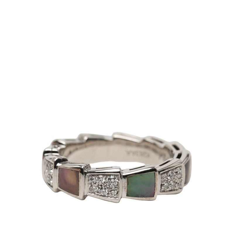 ブルガリ セルペンティ ヴァイパー リング 指輪 シルバー K18WG ホワイトゴールド レディース BVLGARI【1-0266167】