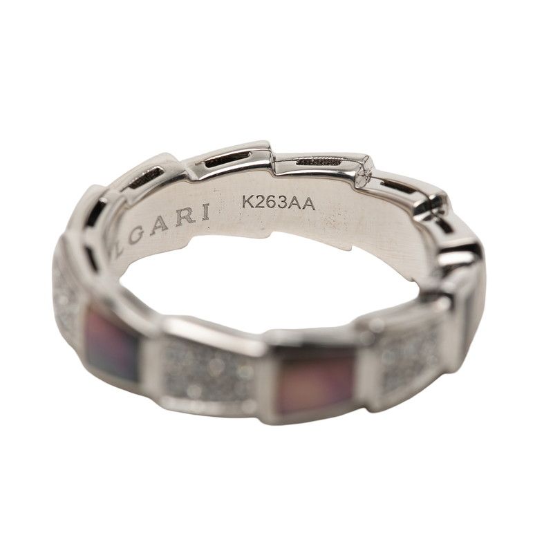 ブルガリ セルペンティ ヴァイパー リング 指輪 シルバー K18WG ホワイトゴールド レディース BVLGARI【1-0266167】