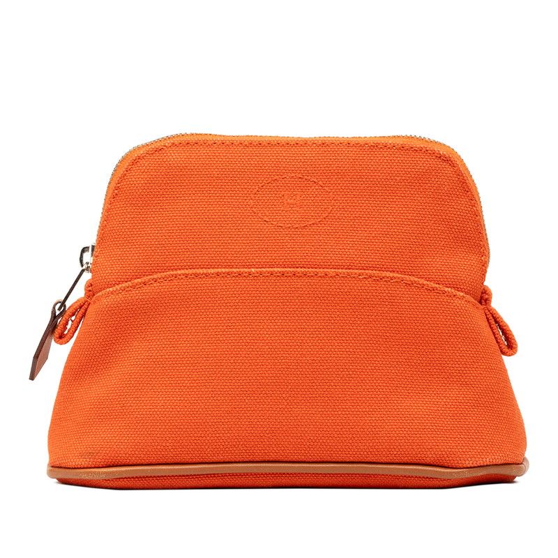 エルメス ボリードポーチ16 ミニミニ ポーチ 小物入れ オレンジ キャンバス レディース HERMES【240-68382】