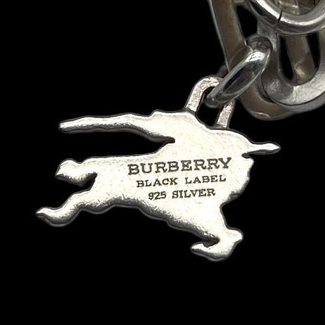 美品◎ バーバリー ホースロゴ ブレスレット シルバー925 BURBERRY BLACK LABEL バーバリーブラックレーベル ブレスレット