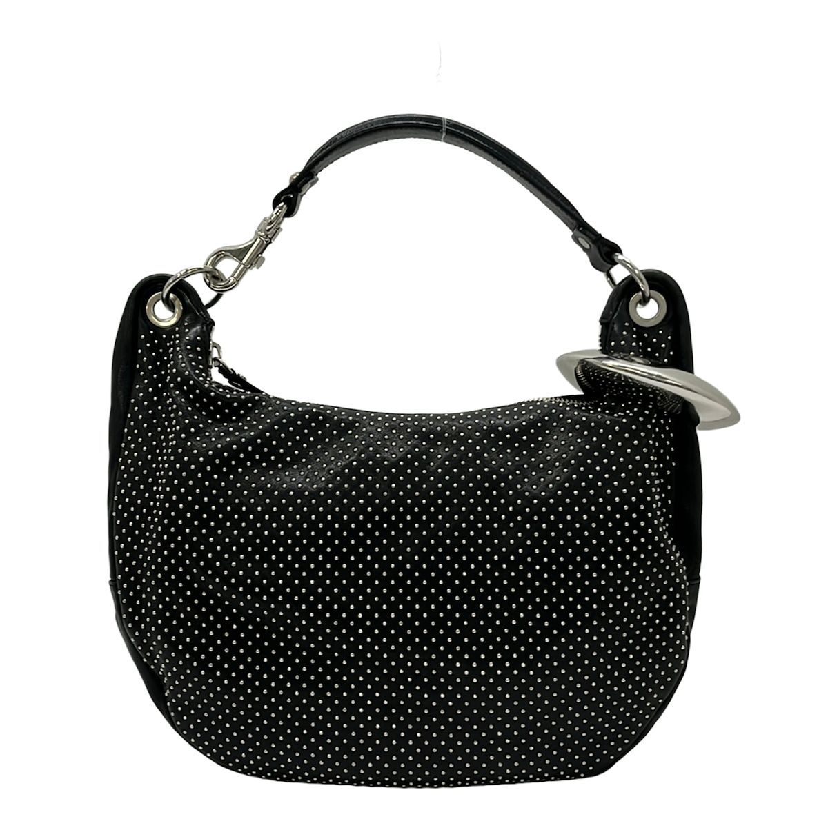 JIMMY CHOO(ジミーチュウ) ハンドバッグ美品 スカイバッグ 黒×シルバー 