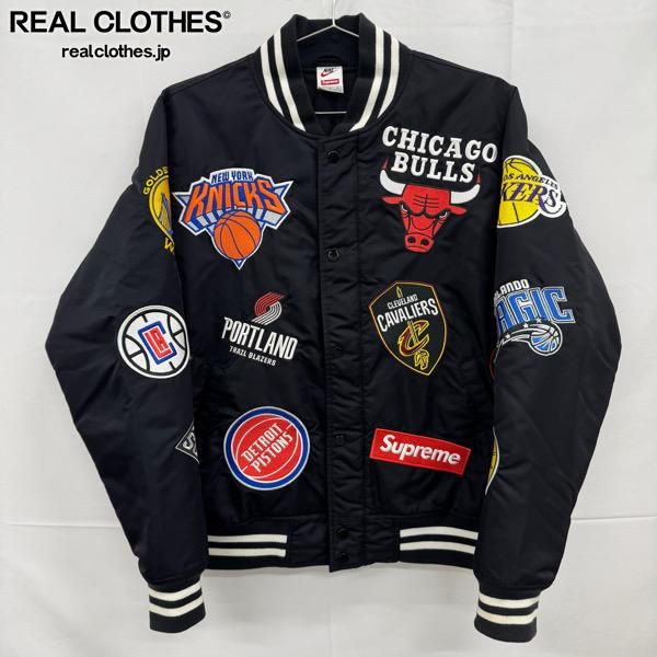 Supreme×NIKE/シュプリーム×ナイキ【18SS】NBA Teams Warm Up Jacket/チームズ ウォーム アップ ジャケット/スタジャン/ブラック/M
