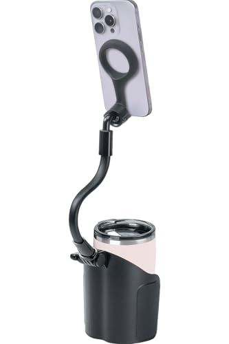 サンワダイレクト MagSafeとの互換性あり スマホホルダー 車 ドリンクホルダー取り付け 360°回転 フレキシブルアーム マグネット 車載ホルダー 200-CAR126as a8079fc5