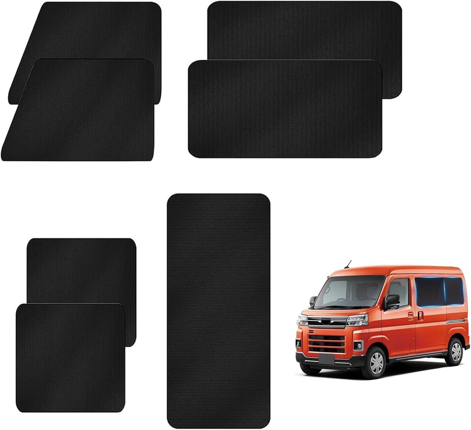 ダイハツ ハイゼット カーゴ アトレー (S700V/S710V) 専用 マグネット カーテン スエード生地 車用 車中泊 遮光 車種専用用品 日除け 運転席/助手席/サイドカーテン バックドア用 7枚セット 目隠し 日よけ 防災 カー用品 c825d60c