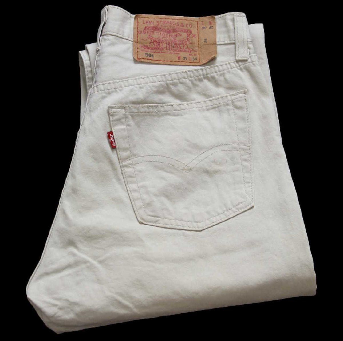 トルコ製 Levi'sリーバイス 501 コットンパンツ ライトベージュ W29 L34★SDP4464 ユーロ ジーンズ ストレート カツラギ デニム