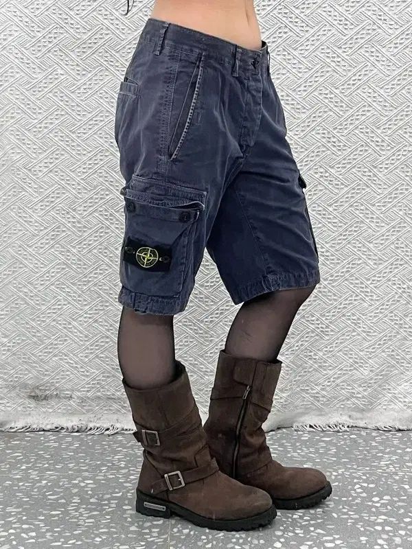 STONE ISLAND ストーンアイランド ストリート パンク ワッペン カーゴ ハーフパンツ 31インチ C11405