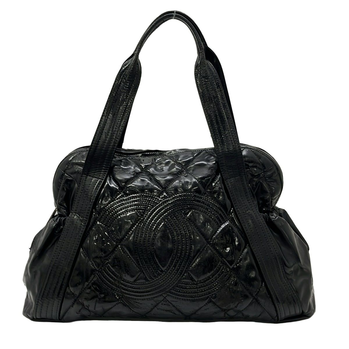 CHANEL(シャネル) ハンドバッグ マトラッセ 黒 シルバー金具 レザー 20,075円