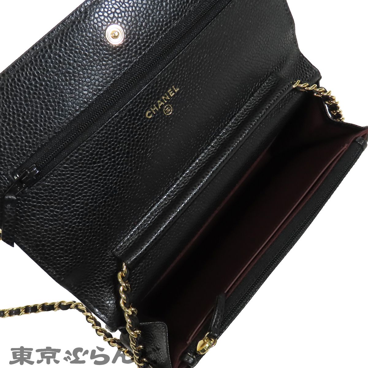 シヤネル財布マトラッセ シャネル CHANEL チェーンウォレット ブラック 黒 ゴールド金具