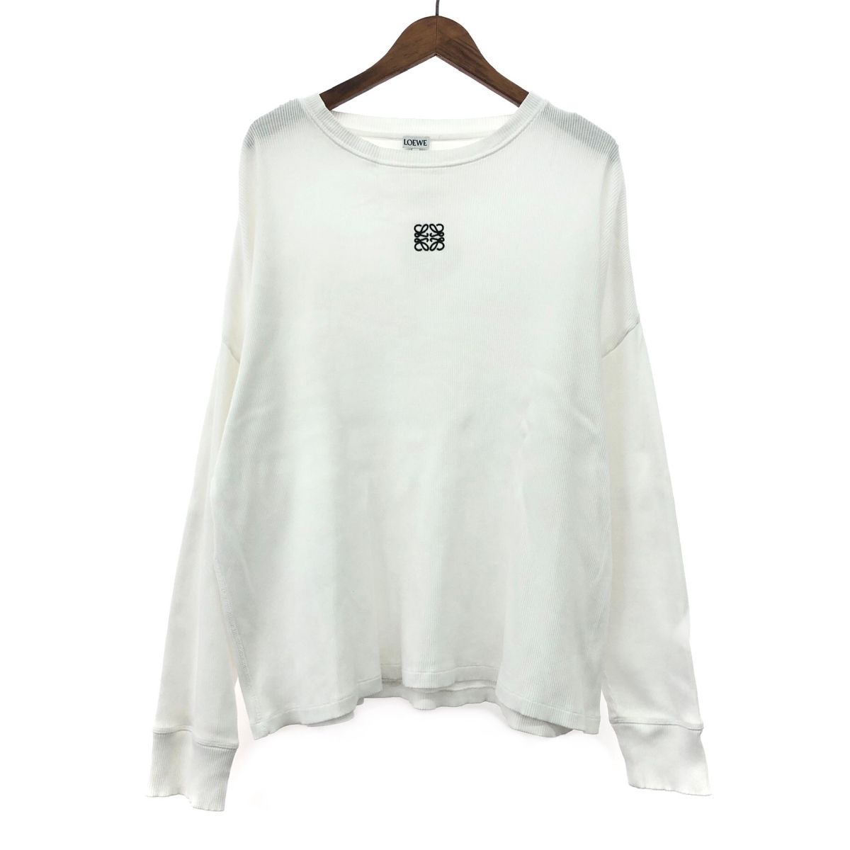 LOEWE ロエベ オーバーサイズフィットロングスリーブTシャツ サイズ:L 現行品/定価￥103400 H526Y22XAY   ホワイト メンズ / 241019002321 LOEWE ロエベ オーバーサイズフィットロングスリーブTシャツ サイズ:L