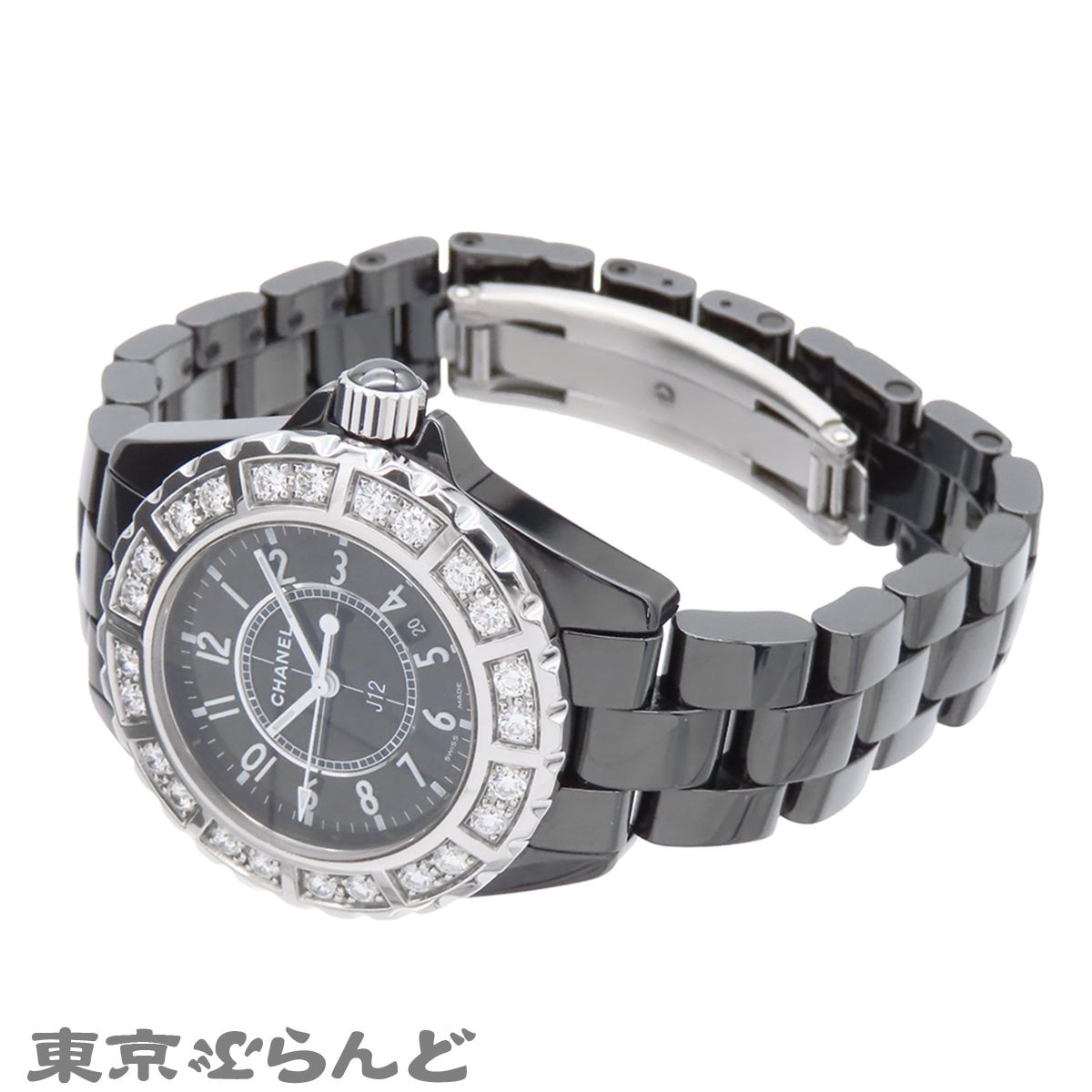シャネル CHANEL J12 33mm H1630 レディース 腕時計 ブラックダイヤベゼル デイト ホワイト セラミック クォーツ ウォッチ 90302278 CHANEL J12 33mm H1630 レディース 腕時計 ブラックダイヤベゼル