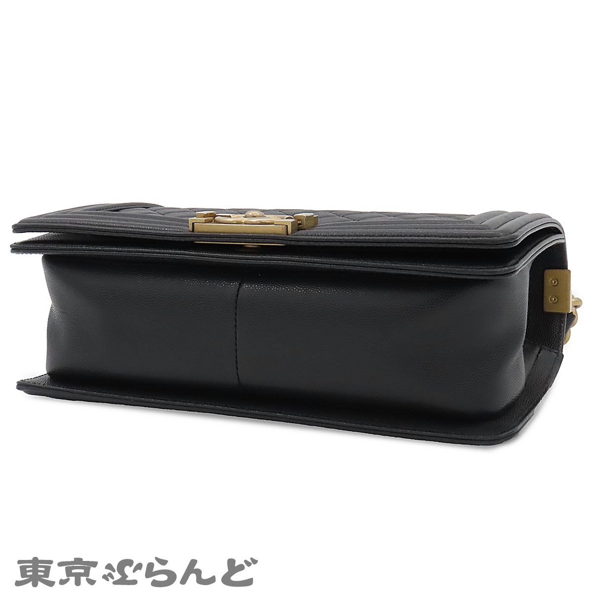 新品同様 シャネル CHANEL ボーイシャネル チェーン ショルダー バッグ キャビアスキン ブラック A67086 ゴールド 金具 VLP 90250901 シャネル CHANEL ボーイシャネル25 A67086 ブラック ゴールド金具