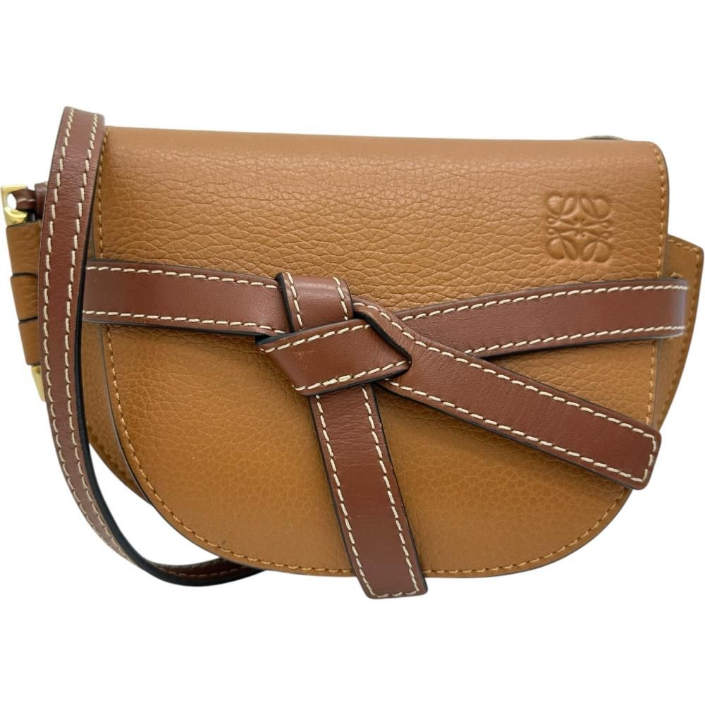 【LOEWE/ロエベ】ショルダーバッグ レザー ブラウンレザー/ゴールド金具 レディース 【中古】【真子質店】【BL】