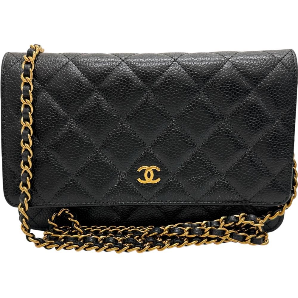 【CHANEL/シャネル】AP0250 マトラッセ クラシック チェーンウォレット ショルダーバッグ キャビアスキン キャビアスキン/ゴールド金具 レディース 【中古】【真子質店】【BL】