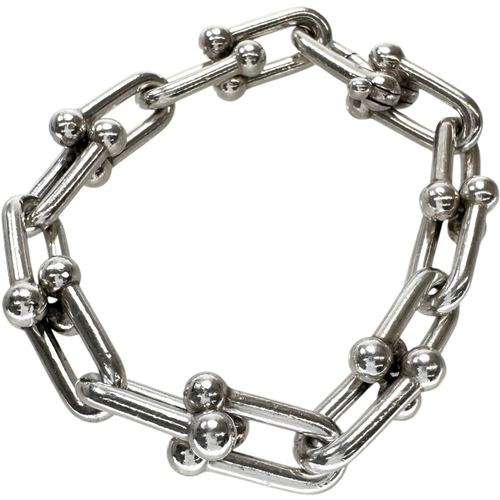【TIFFANY&Co./ティファニー】ハードウェア ラージ ブレスレット シルバー925 62.6g 17cm ユニセックス 【中古】【真子質店】【GD】