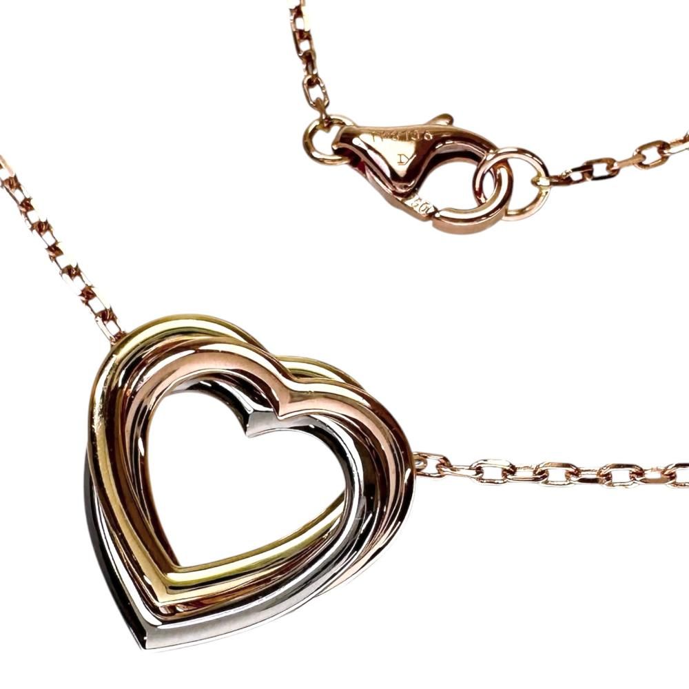 【CARTIER/カルティエ】トリニティハート ネックレス K18PGピンクゴールド 18金 /YG/WG 4.2g 38/41cm レディース 【中古】【真子質店】【GD】