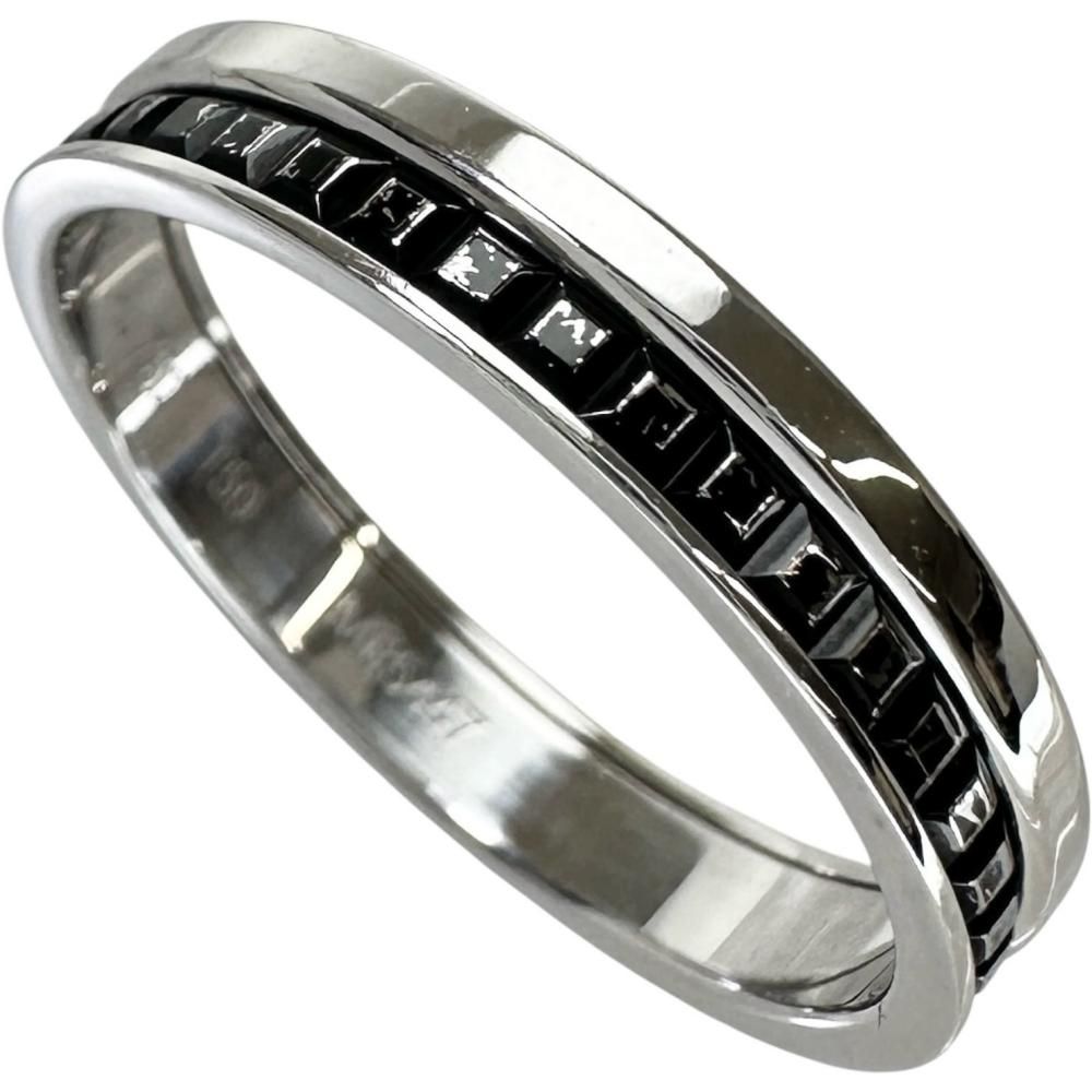 18.5号 【Boucheron/ブシュロン】キャトルブラックリング ハーフ リング・指輪 K18WGホワイトゴールド 18金 /ブラックPVD 4.8g JAL00206 #T59 レディース 【中古】【真子質店】【GD】 108,900円