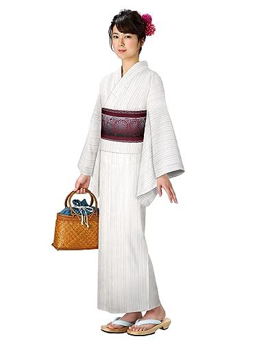 【きもの屋 さらさ】 綿素材 しじら織り お仕立て上がり浴衣 単品 フリーサイズ しじら浴衣 白縞・黒無地 ta-4送料無料 62b81c73