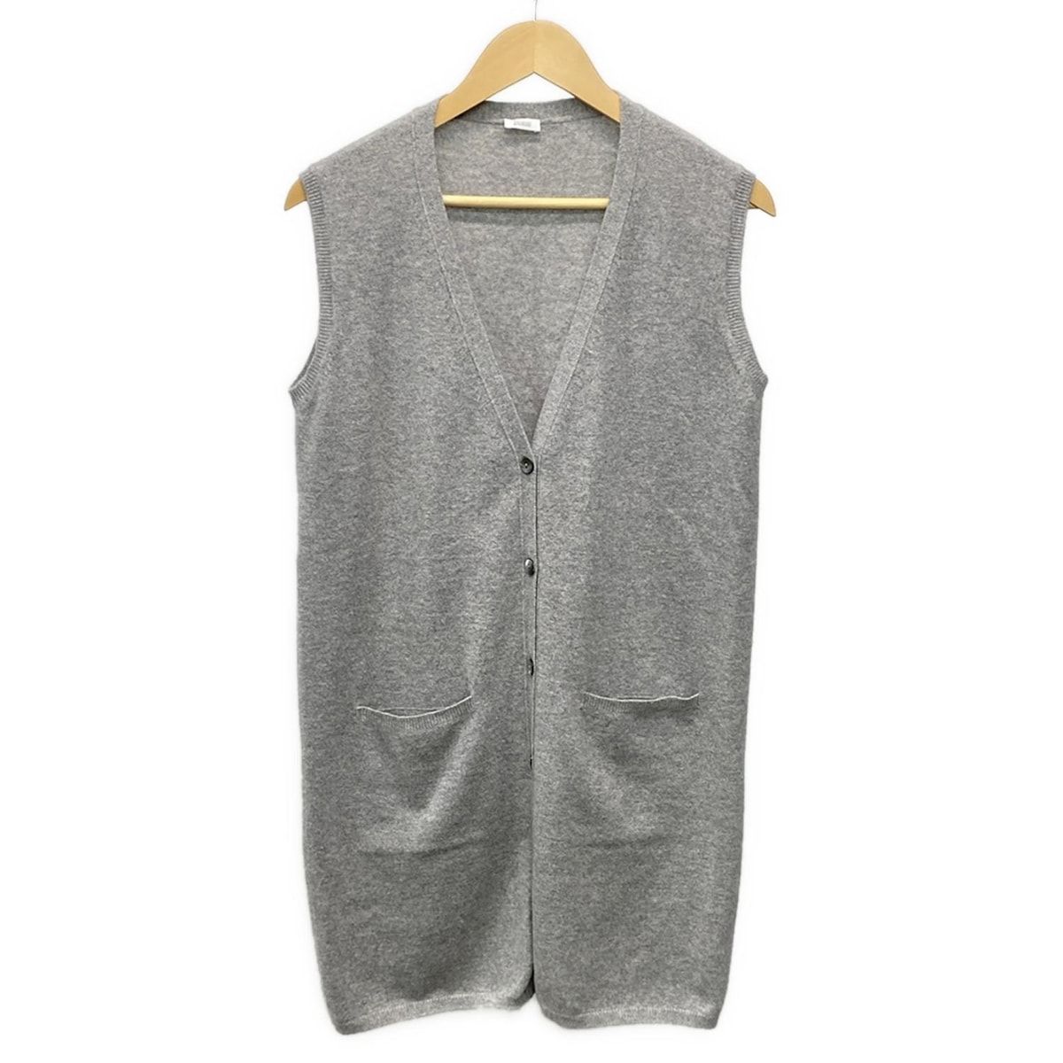 HERNO(ヘルノ) ベスト サイズ44 L レディース美品 - グレー カシミヤ/ロング丈