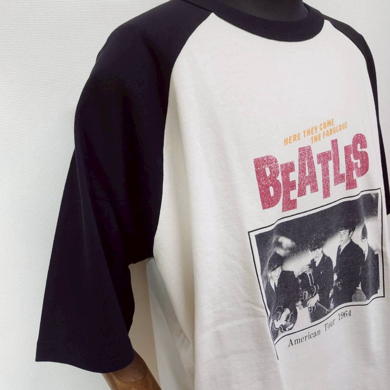 ☆【BEATLES/ビートルズ ラグラン 半袖 ツアーT】バンドT ロックT 