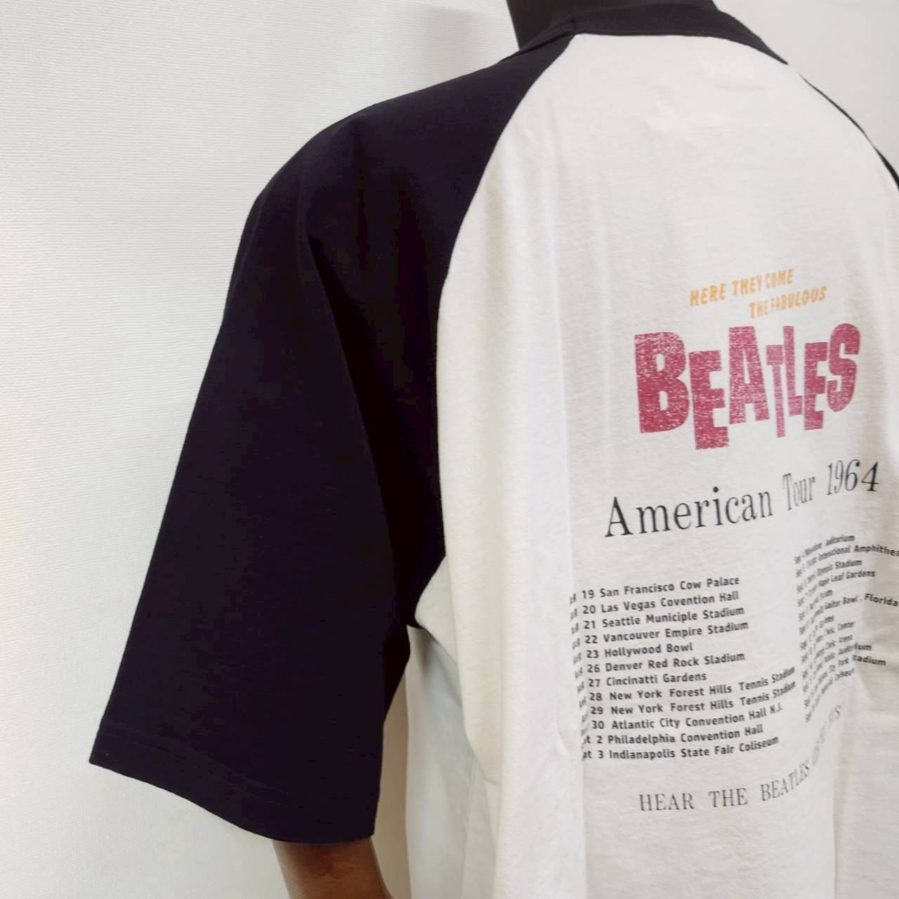 ☆【BEATLES/ビートルズ ラグラン 半袖 ツアーT】バンドT ロックT 