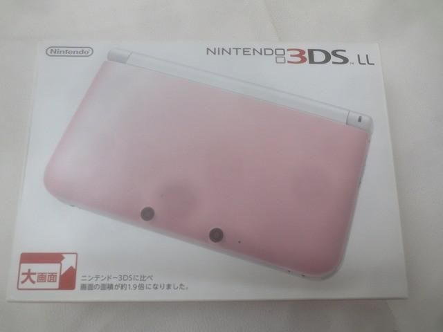 ゲーム ニンテンドー3DS LL 本体 SPR-001 ピンク×ホワイト 動作品 箱付き 中古品