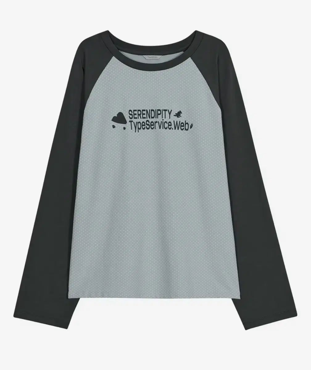 タイプサービス ロングスリーブ Dotted Raglan Top Charcoal