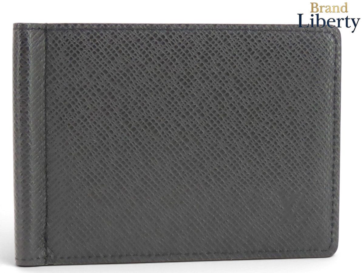 【新品同様】ルイヴィトン LOUIS VUITTON タイガ ポルトフォイユ パンス マネークリップ付き 二つ折り札入れ財布 コンパクト財布 ノワール ブラック レザー M62978