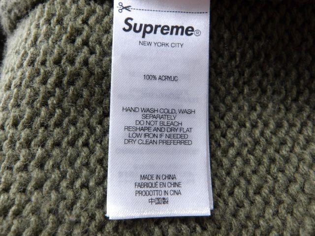 SUPREME 26ss Old English Sleeves Sweater Olive サイズM