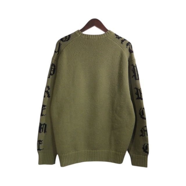 SUPREME 26ss Old English Sleeves Sweater Olive サイズM