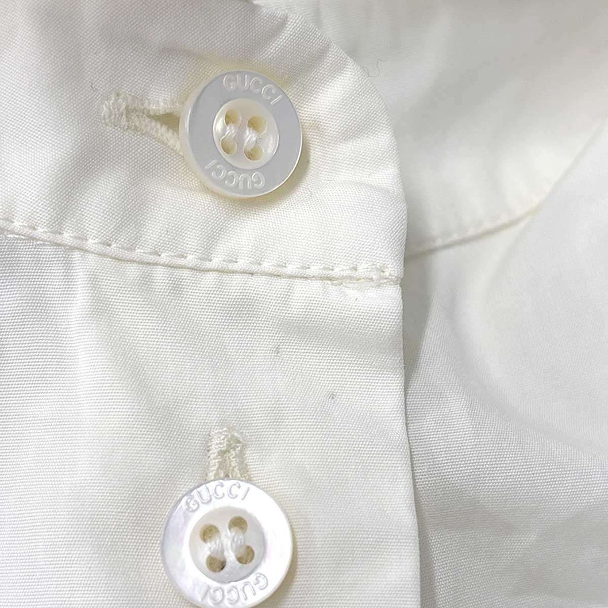 GUCCI グッチ リボンボウタイ ブラウスシャツ 453346 ZIK04 アイボリー