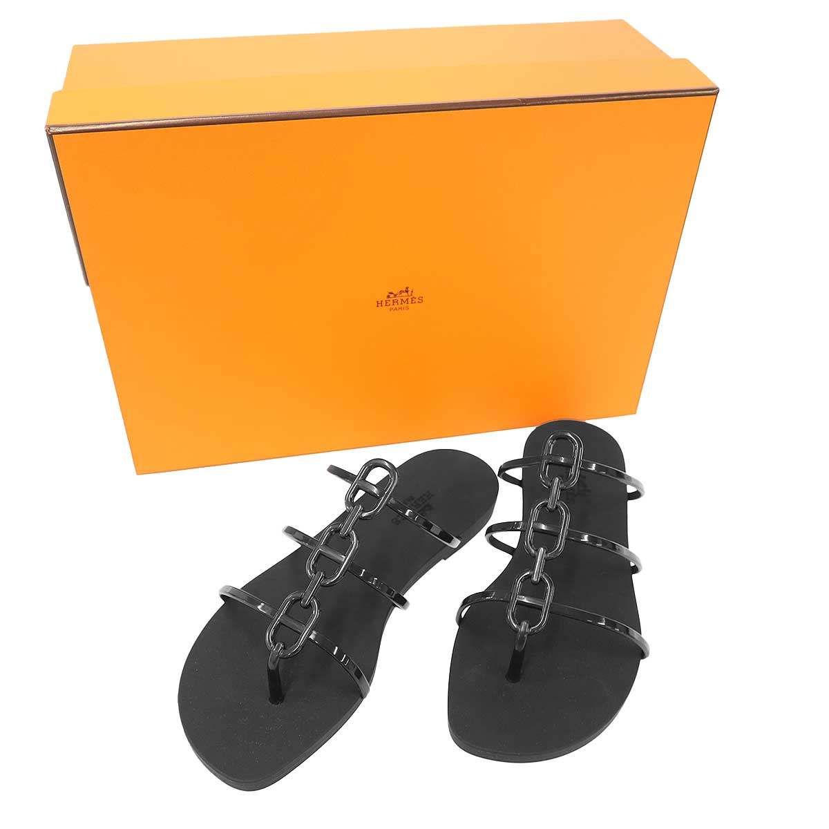HERMES エルメス Mykonos Sandals ミコノス サンダル MG261179Z ブラック 34