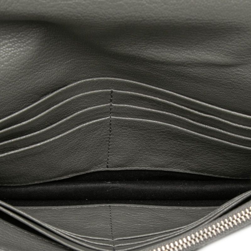 BALENCIAGA バレンシアガ クラシック メタリック エッジ チェーンウォレット ポシェット ショルダーバッグ 2WAY クラッチ レザー グレー 444169 バレンシアガ クラシック メタリック エッジ チェーン ウォレット
