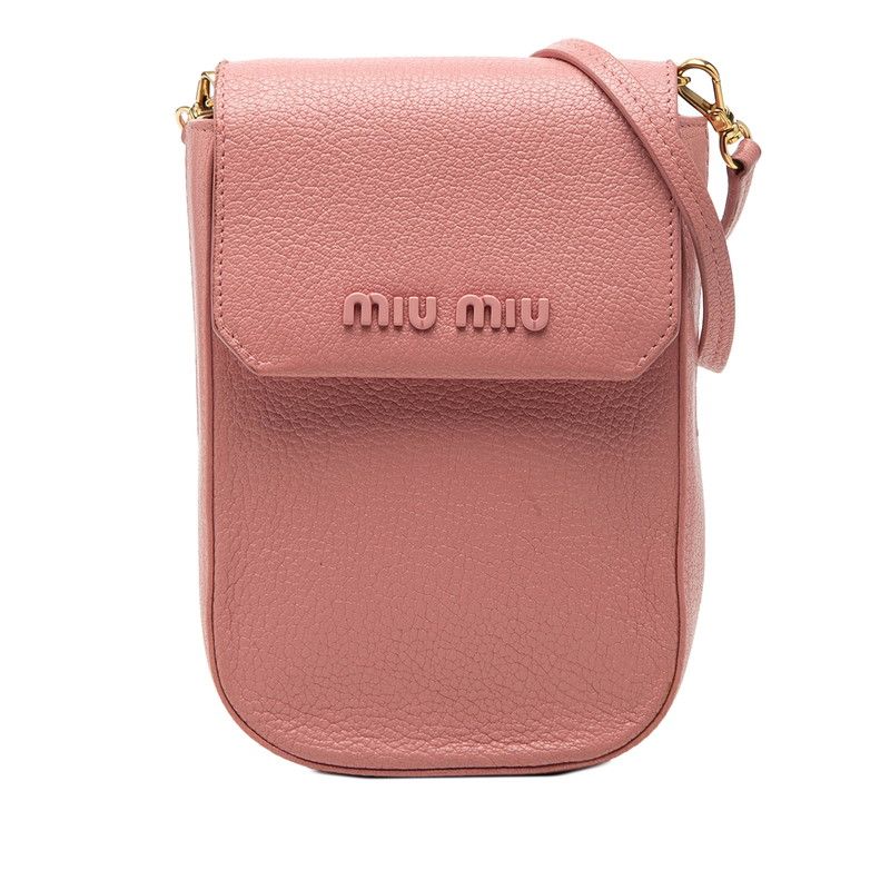 【最終値下げ】破格 良品 正規品 miumiu ポシェット ピンク ミュウミュウ ロゴ 斜め掛け ショルダーバッグ ポシェット ピンク