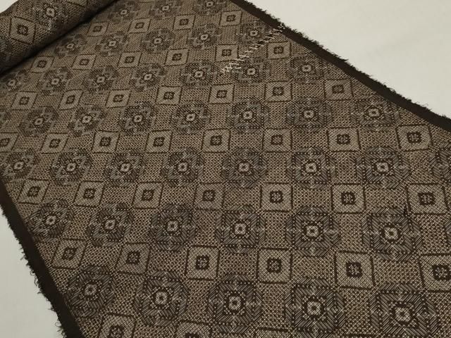 平和屋着物▽アンティーク大島 本場大島紬 解き反物 着尺 割り込み絣