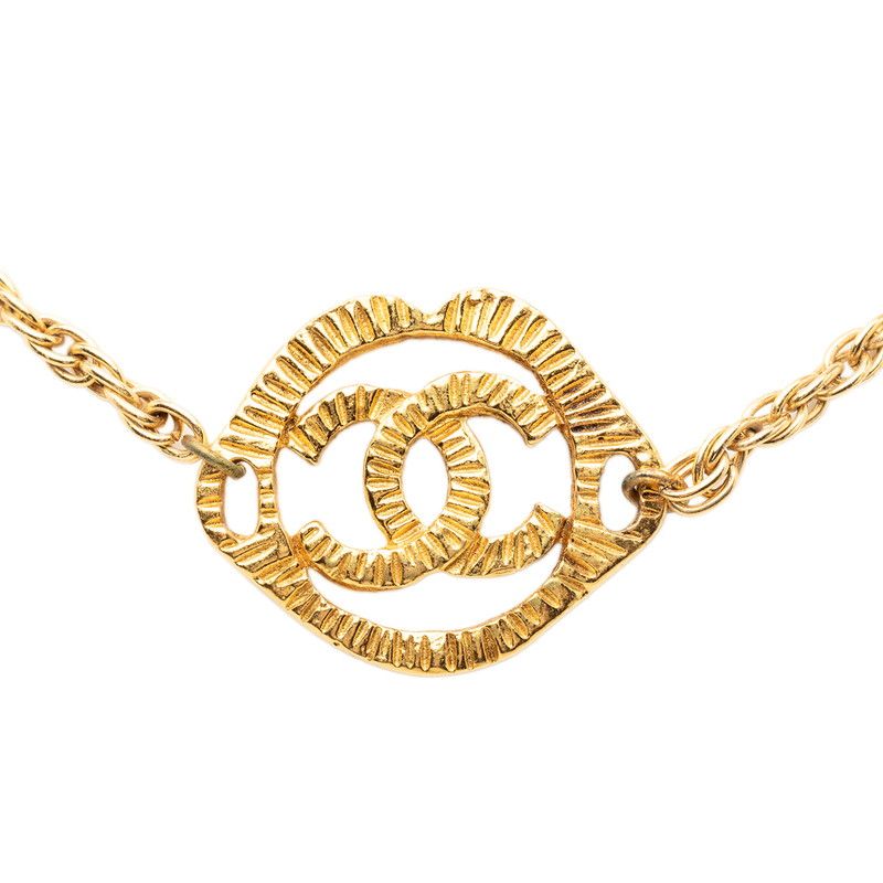 シャネル ココマーク ヴィンテージ チェーン ペンダント ネックレス ゴールド メッキ レディース CHANEL【1-0268657】