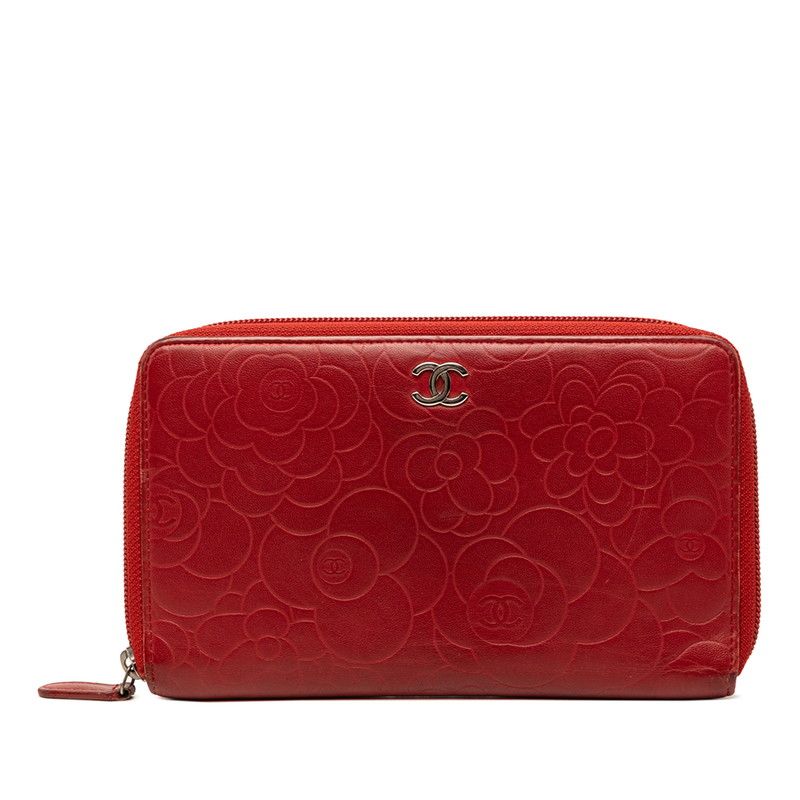 CHANEL 長財布 ココボタン✨赤 中古】 シャネル CHANEL 長財布 cocoマーク COCO キャビアスキン
