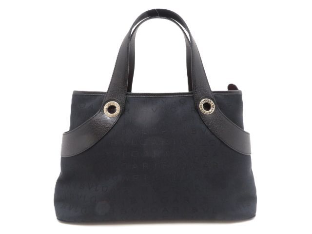 BVLGARI ブルガリ バッグ ロゴマニア ハンドバッグ ブラック キャンバス/レザー ﾊﾞｯｸﾞ ハンドバッグ キャンバス/レザー ブラック レディース【中古】【431】