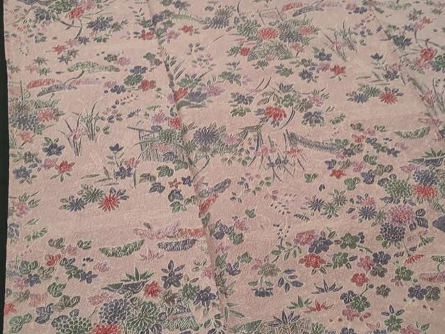 平和屋着物●上質な小紋　型染め　草花文　黒地　正絹　逸品　AABG4307fy 平和屋着物□上質な小紋 霞花文 正絹 逸品 AABI3949sxの通販 by 平和屋