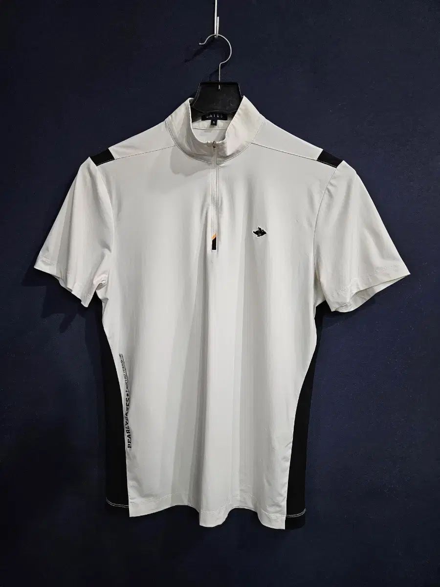 パーリーゲイツ 白 メンズ スリムフィット 100 ゴルフ ハーフジップ 半袖Tシャツ