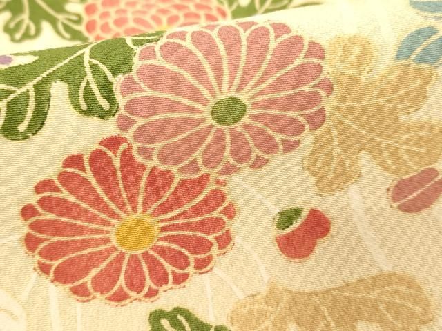 平和屋着物●上質な小紋　紅型　花蝶文　正絹　逸品　BAAW0975hj 平和屋本店□最高級 城間栄順 本場琉球紅型 塩瀬 九寸名古屋帯 花蝶文