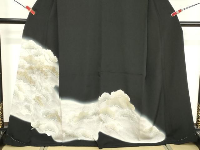 平和屋着物●豪華色留袖　駒刺繍　枝松文　暈し染め　金彩　正絹　逸品　AABF2070cs 平和屋着物○豪華色留袖 駒刺繍 枝松文 暈し染め 金彩 正絹 逸品
