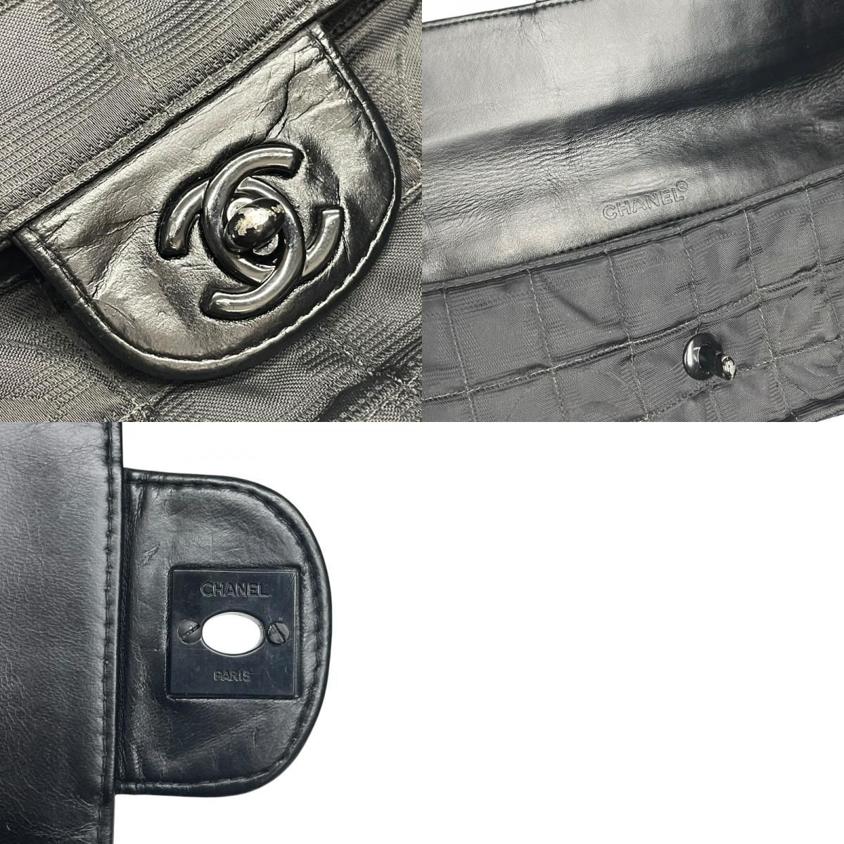 シャネル CHANEL ニュートラベルラインフラップバッグ A15316 ブラック ナイロンジャガード レディース ショルダーバッグ シャネル CHANEL ニュートラベルラインフラップバッグ A15316 ブラック ナイロンジャガード レディース ショルダーバッグ
