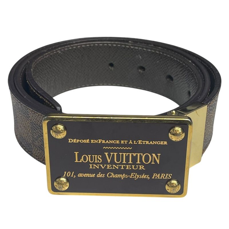 ルイヴィトン　ダミエ　サンチュール　スレンダー　ベルト　90/36 メンズ ルイ・ヴィトン LOUIS VUITTON サンチュール・アンヴァントゥール90cm