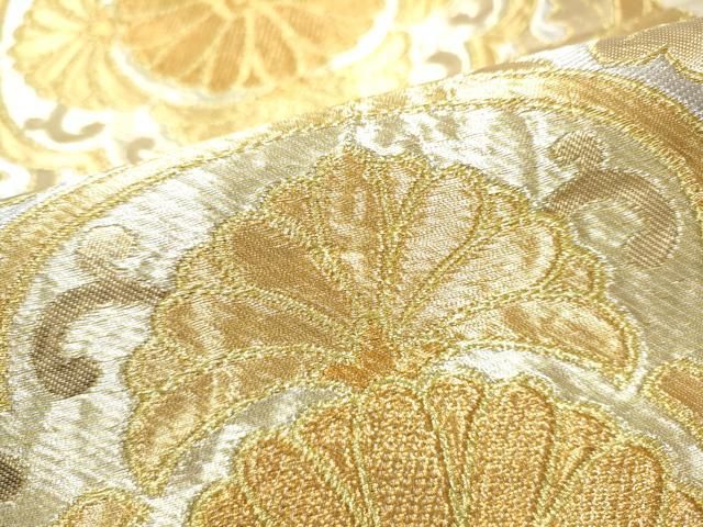 平和屋着物●西陣　川島織物　六通柄　本袋帯　菊唐草文　金銀糸　正絹　逸品　CABG9022hy